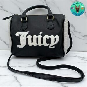 Juicy‎ Couture Sherpa Faur Fur Speedy Flashback Satchel Crossbody Bag Purse Y2K